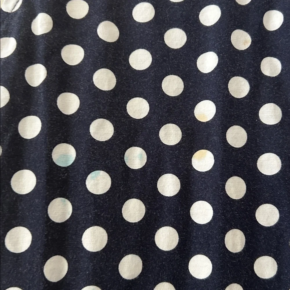 Hanna Andersson PolkaDot Sleeveless Dress self tie bow detail back size 6-7(120)